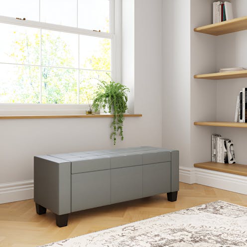RS Verona Ottoman Bench Grey PU