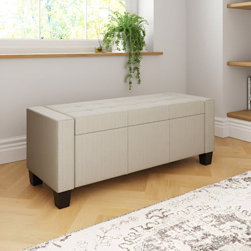 RS Verona Ottoman Bench Natural Fabric