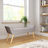 RS Milan Upholstered Bench Grey Hopsack