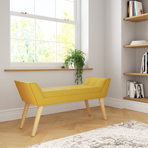RS Milan Upholstered Bench Mustard