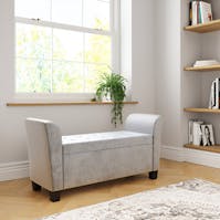 RS Verona Window Seat Grey Crushed Velvet