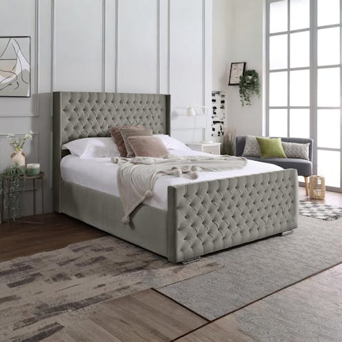 Rapyal Sleep Bahrain Winged Upholstered Bed Frame