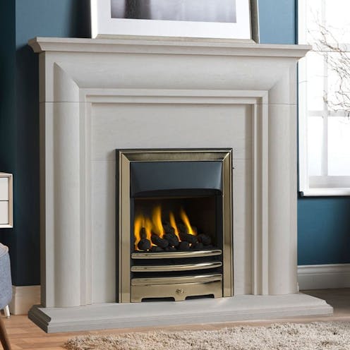 The Gallery Collection Ellerby 48" Limestone Fireplace Suite