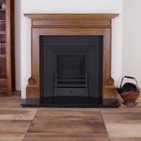 Carron Volute 52" Oak Wood Fireplace With Royal Cast Iron Inset