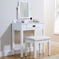 Hf4you  Shaker Style Dresser, Mirror & Stool 