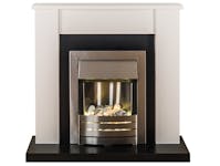 Fireplaces 4 Life  Solus White 39'' Helios Electric Fireplace Suite