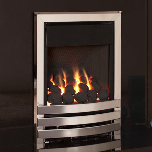 Flavel Linear Plus Polished Silver Gas Fire