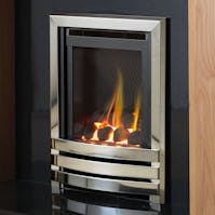 Flavel Linear High Efficiency Polished Silver Gas Fire