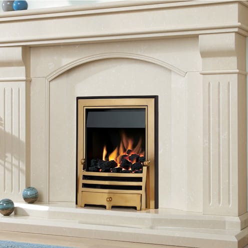 Verine Orbis Plus Brass Open Fronted Gas Fire