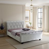 Rapyal Sleep New Bucky Crushed Velvet Sleigh Bedstead