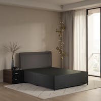 Rapyal Charcoal Fabric Divan Bed Base