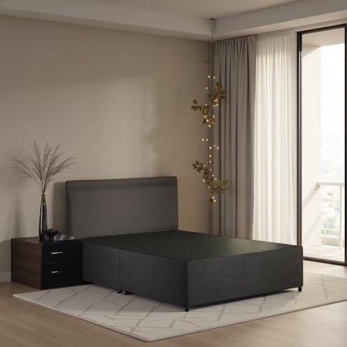 Rapyal Charcoal Fabric Divan Bed Base
