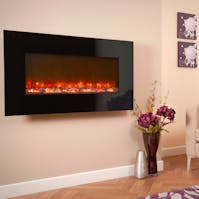 Celsi Electriflame XD Black Glass Wall Mounted Electric Fire