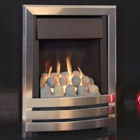 Flavel Windsor Contemporary Plus Slim line High Efficiency Silver Gas Fire