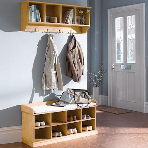 GFW Kempton Shoe Bench and Wall Rack Oak