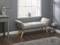 GFW Milan Upholstered Bench Grey Hopsack