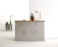 GFW Kendal Large Sideboard Grey with Oak top