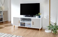 GFW Delta Large TV Unit White/Grey Scandinavian Style