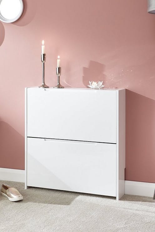 GFW Narrow High Gloss 2 Tier Shoe Cabinet