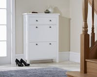 GFW Deluxe Two Tier Shoe Cabinet WHITE