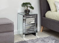 GFW Antigua 2 Drawer Louvered Chest Mirrored Bedside