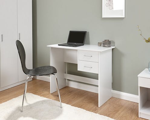 GFW Panama 2 Drawer Desk White