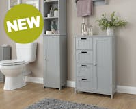 GFW Colonial Multi Cabinet Grey 4 Draws and Cupboard