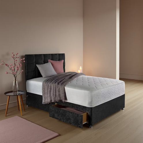 Rapyal Simra Quilted Crushed Velvet Bed