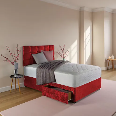 Rapyal Simra Quilted Crushed Velvet Bed