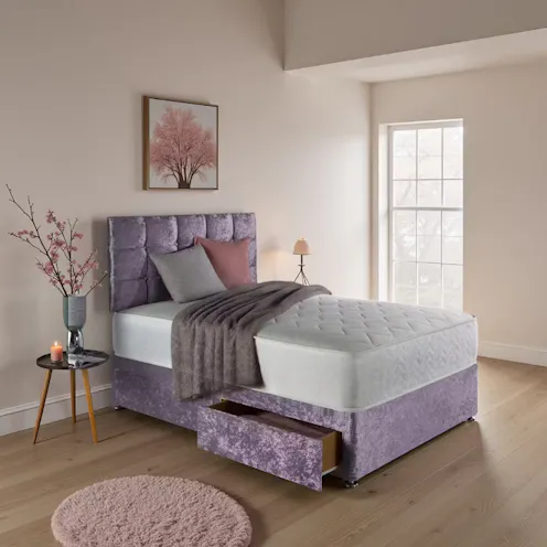 Rapyal Simra Quilted Crushed Velvet Bed