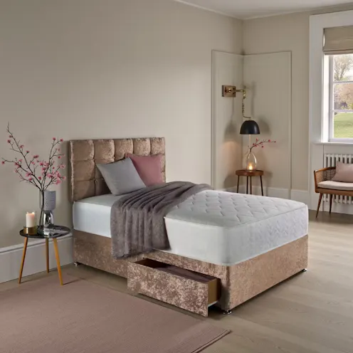 Rapyal Simra Quilted Crushed Velvet Bed
