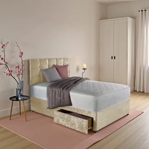 Rapyal Simra Quilted Crushed Velvet Bed