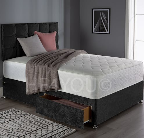 Rapyal Sleep Simra Quilted Memory Crushed Velvet Bed