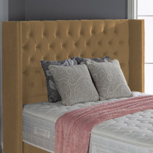 Hf4you Wingback Plush Velvet Floor Standing Headboard 54 Inch