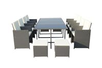 Hf4you Cannes Grey Rattan 12 Seater Cube Dining Set